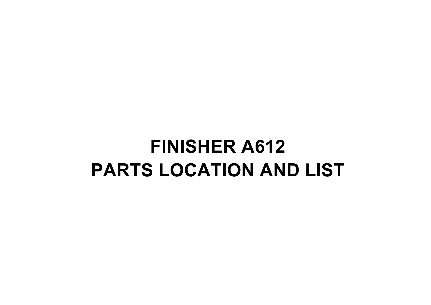 RICOH Options A612 FINISHER Parts Catalog PDF download-1